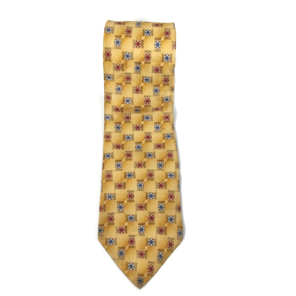 Arrow Mens Necktie Tie Yellow Red Blue‎ Accents Geometric 61" Long